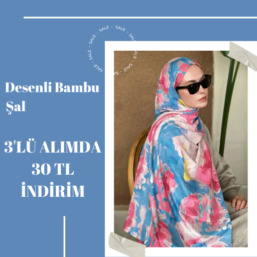 Desenli Bambu Şal 3'Lü Alımda 30 TL İndirim